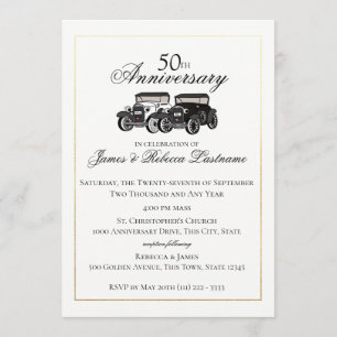 Antique Car Wedding Invitation