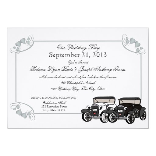 Antique Car Wedding Invitations 1