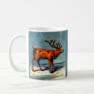 antique caribou print coffee mug