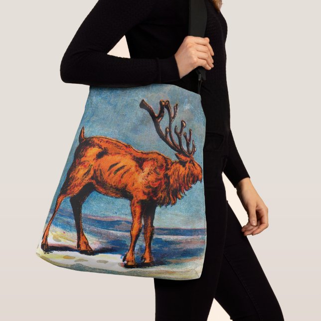 antique caribou print crossbody bag (Close Up)