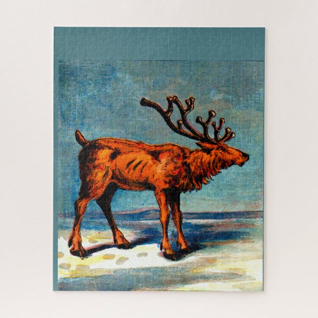 antique caribou print jigsaw puzzle (Vertical)