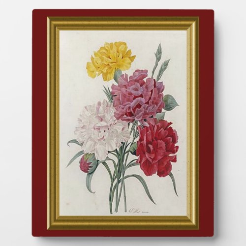 Antique Carnations In A Golden Frame