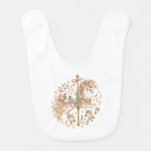 Antique Carousel Horse Cottagecore Gift Baby Bib