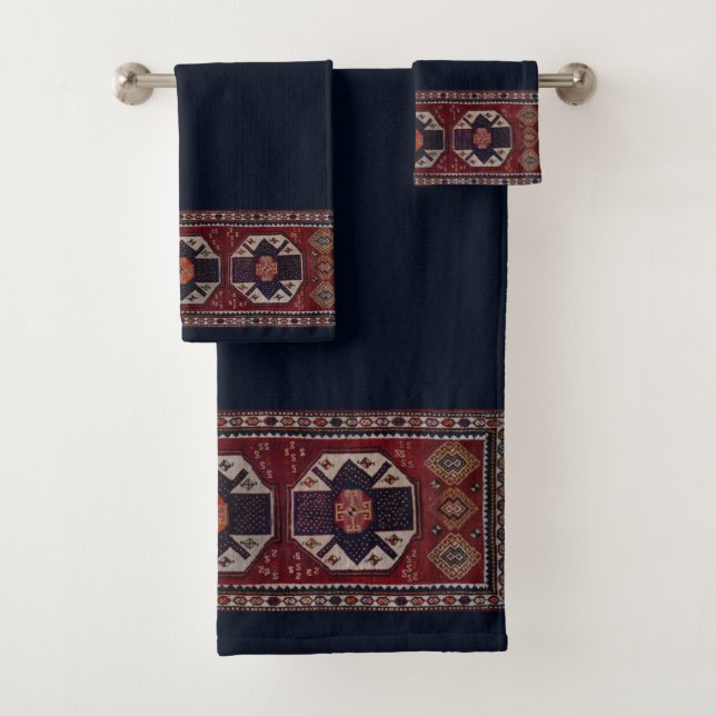 Antique Carpet Design Bath Towel Set (Insitu)