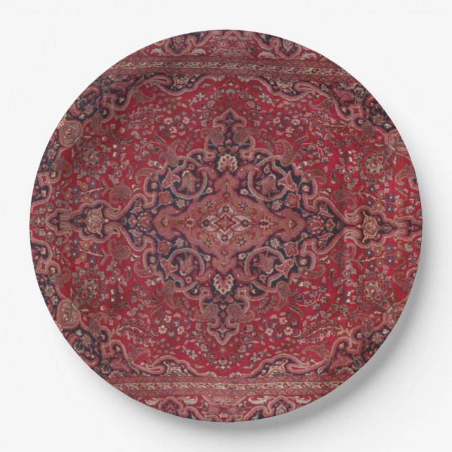 Antique Carpet Paper Plates (Front)