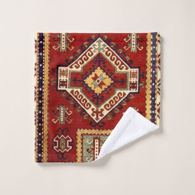 Antique Carpet Rug Bath Towel Set (Wash Cloth)