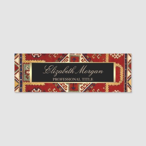 Antique Carpet Rug Frame Name Tag