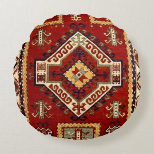 Antique Carpet Rug Round Pillow