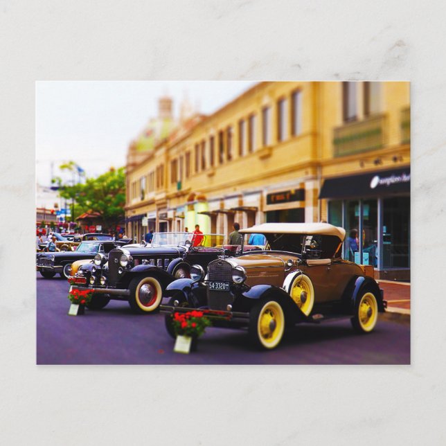 Antique Cars on Display at Country Club Plaza KC Postcard (Front)