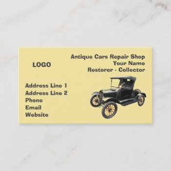 Antique Cars Repair Shop Collector 2 Business Card by sergioyio at Zazzle