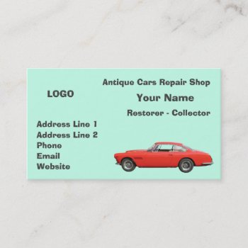 Antique Cars Repair Shop Collector 3 Business Card by sergioyio at Zazzle