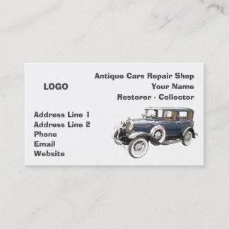 Antique Cars Repair Shop Collector Business Card