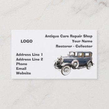 Antique Cars Repair Shop Collector Business Card by sergioyio at Zazzle
