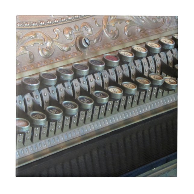 Antique Cash Register Ceramic Tile (Front)