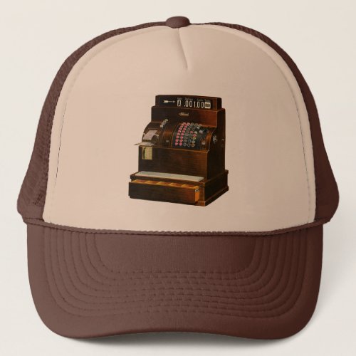 Antique Cash Register Vintage Retail Business Trucker Hat