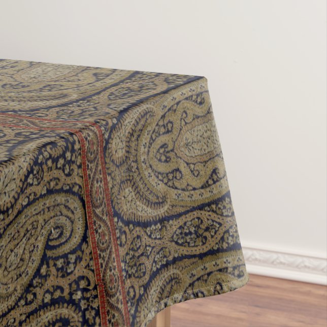 Antique Cashmere ca. 1700 Palm Pattern Print Tablecloth (In Situ)