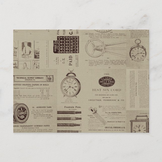 Antique Catalog Pages Postcard (Front)