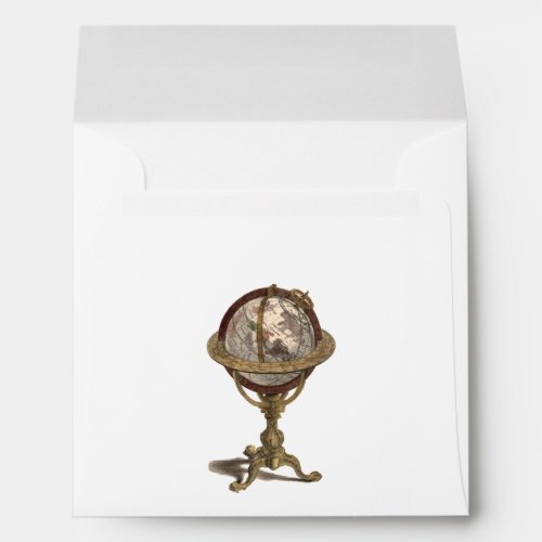 Antique Celestial Globe White BG SQ Envelope