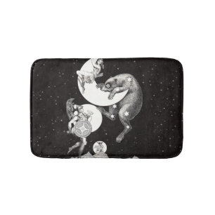 Antique Celestial Moon Goddess & Ursa Major Bear Bath Mat