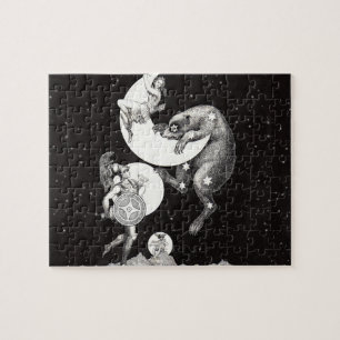 Antique Celestial Moon Goddess & Ursa Major Bear Jigsaw Puzzle