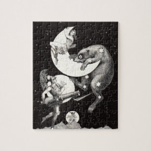 Antique Celestial Moon Goddess & Ursa Major Bear Jigsaw Puzzle