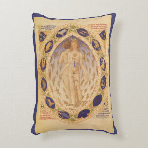 Antique Celestial Zodiac Chart, Vintage Astrology Accent Pillow