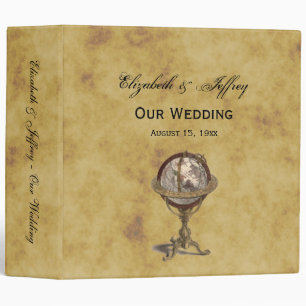 Antique Celestl Globe Distressed BG Wedding Binder