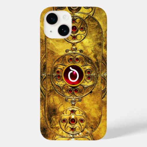 ANTIQUE CELTIC WARRIOR SHIELD RUBY GEM  MONOGRAM Case_Mate iPhone 14 CASE