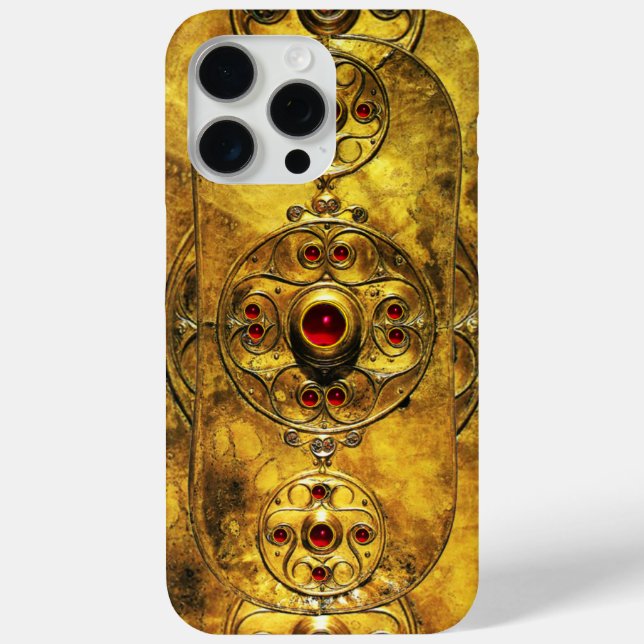 ANTIQUE CELTIC WARRIOR SHIELD WITH RUBY GEM STONES Case-Mate iPhone CASE (Back)
