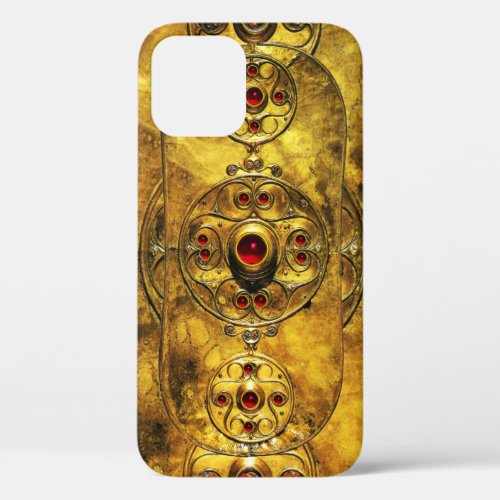 ANTIQUE CELTIC WARRIOR SHIELD WITH RUBY GEM STONES iPhone 12 CASE