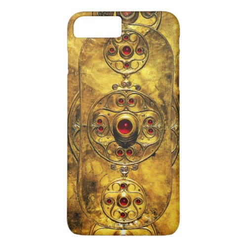 ANTIQUE CELTIC WARRIOR SHIELD WITH RUBY GEM STONES iPhone 8 PLUS7 PLUS CASE