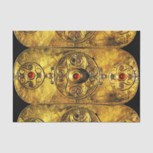 ANTIQUE CELTIC WARRIOR SHIELD WITH RUBY GEMSTONES TISSUE PAPER