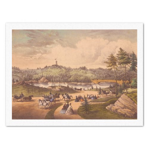 Antique Central Park 1 Distressed BG 3 Tissue Paper