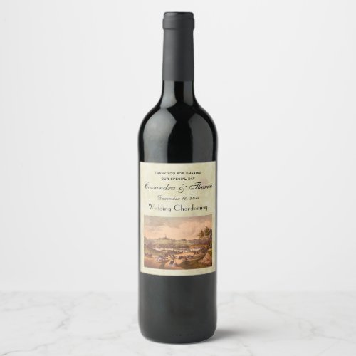 Antique Central Park 1 Distressed BG 3 Wine Label