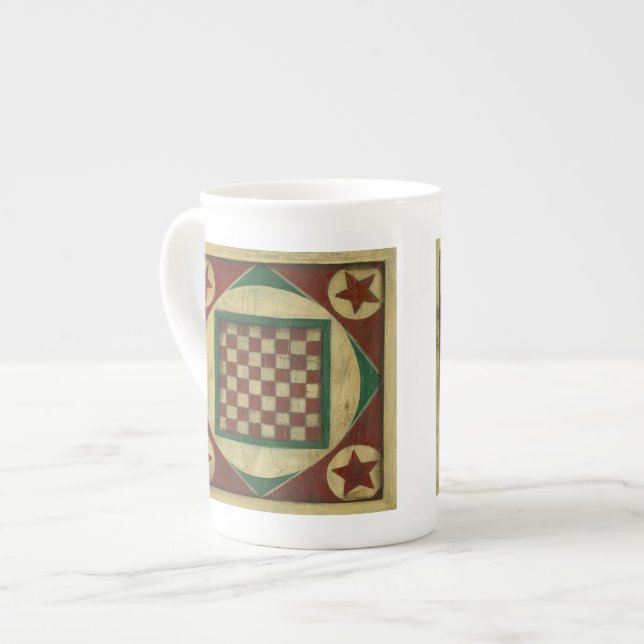 Antique Checkerboard by Ethan Harper Bone China Mug (Front Left)