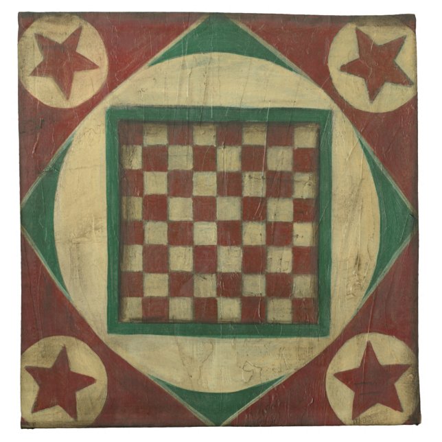 Antique Checkerboard by Ethan Harper Cloth Napkin (Front)