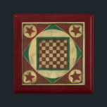 Antique Checkerboard by Ethan Harper Keepsake Box<br><div class="desc">A checkerboard that also serves as art? Double the pleasure! This antique board was created by Ethan Harper. Hang it on your wall,  or call a friend and start a game of checkers!</div>