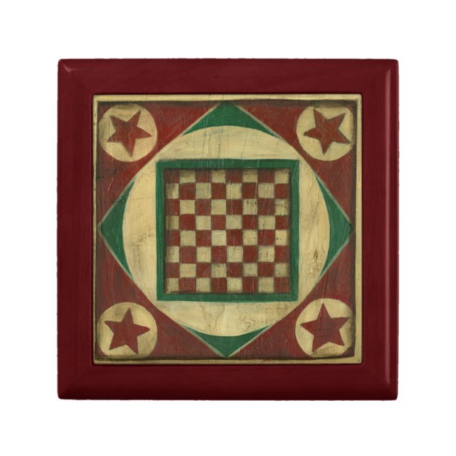 Antique Checkerboard by Ethan Harper Keepsake Box (Front)