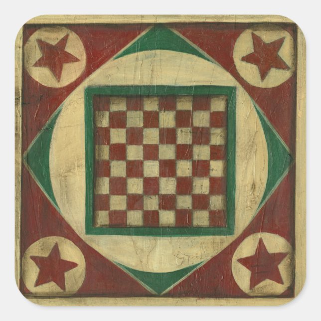 Antique Checkerboard by Ethan Harper Square Sticker (Front)