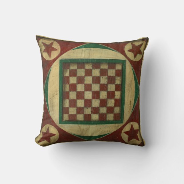 Antique Checkerboard by Ethan Harper Throw Pillow (Front)