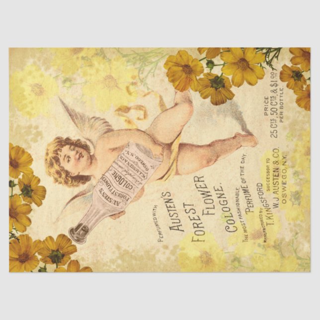 Antique Cherub Cologne Decoupage Tissue Paper (Front)