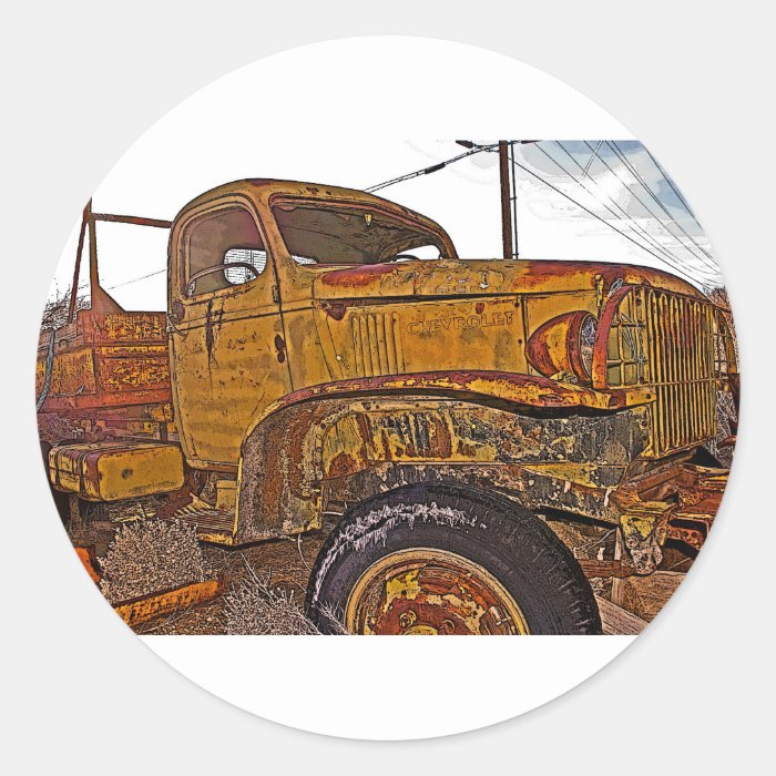 Antique Chevy Truck in Keeler, CA Stickers