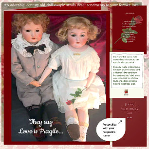 Antique Child Dolls Sweet Couple Card
