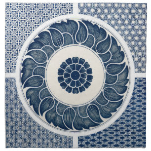 Antique Chinese Blue White Porcelain Pattern Cloth Napkin