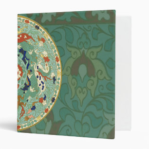 Antique Chinese Circle Blue Green Binder