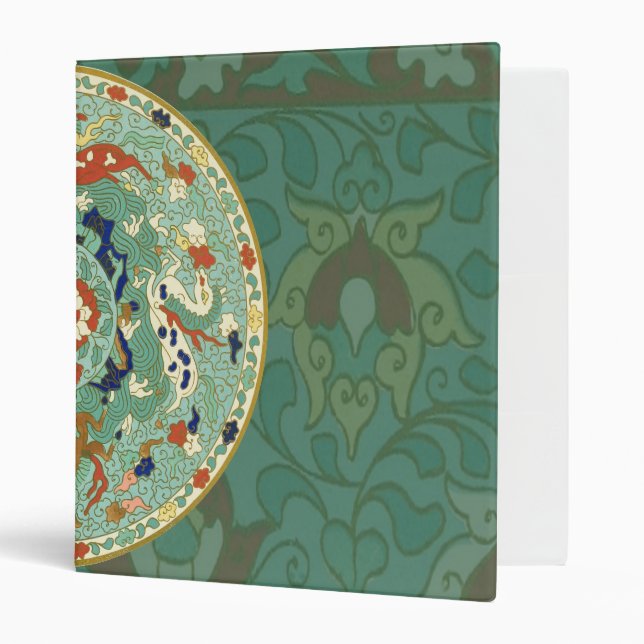 Antique Chinese Circle Blue Green Binder (Front/Inside)