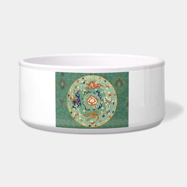 Antique Chinese Circle Blue Green Bowl (Front)