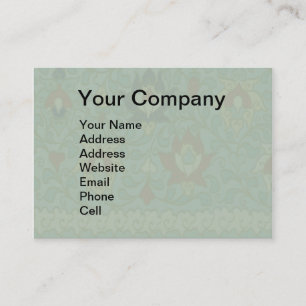 Antique Chinese Circle Blue Green Business Card