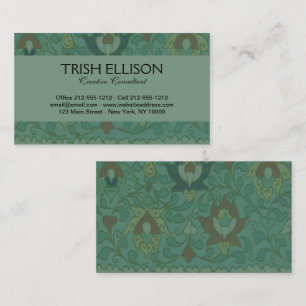Antique Chinese Circle Blue Green Business Card