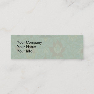 Antique Chinese Circle Blue Green Mini Business Card